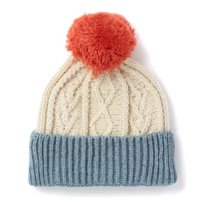 Kid's Aran Hat with Pom Pom