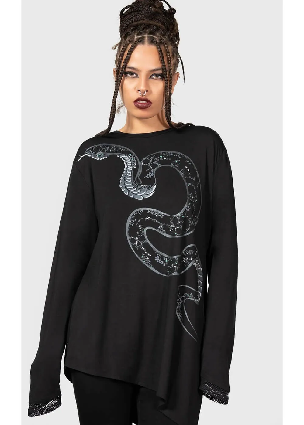 Killstar Aniliidae Snake Top Black