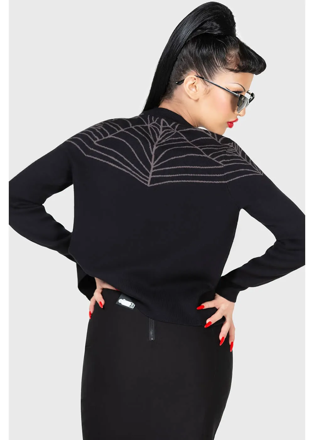 Killstar Web With It Cardigan Black