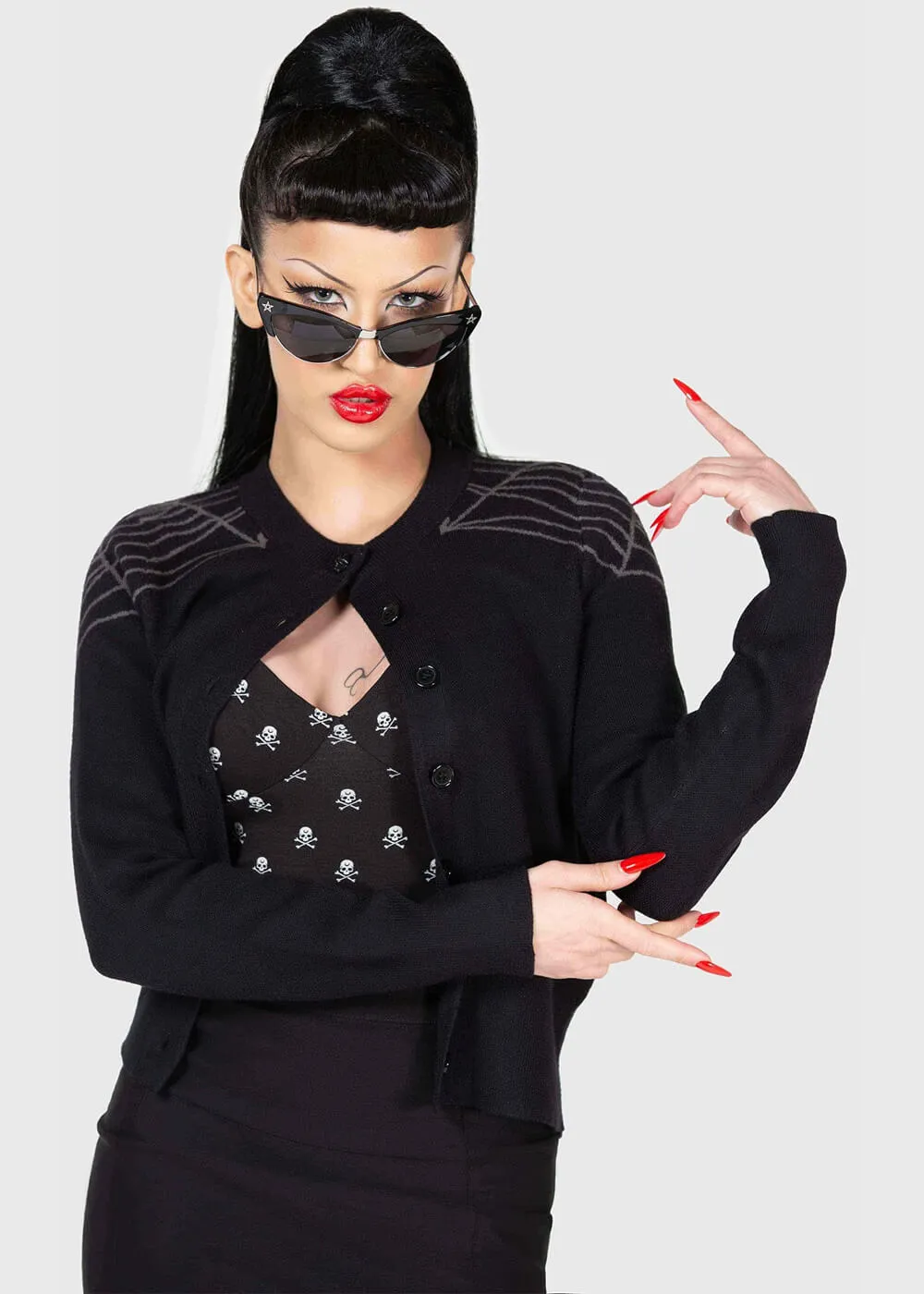 Killstar Web With It Cardigan Black