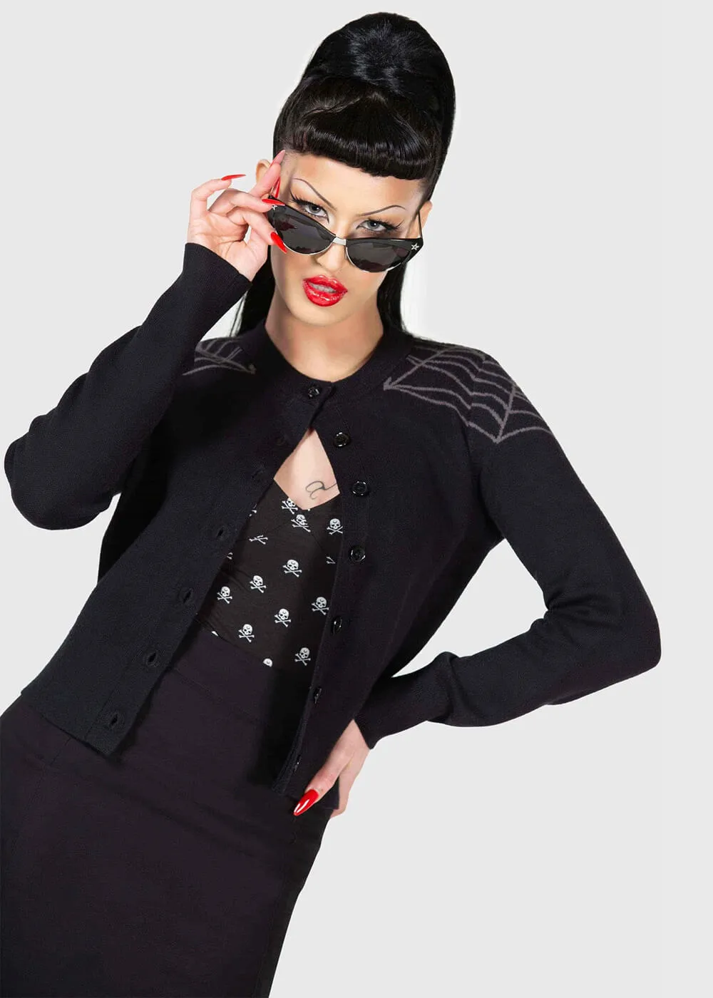 Killstar Web With It Cardigan Black