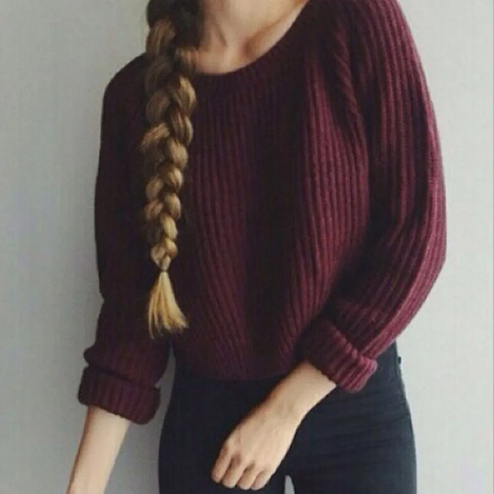 korean style long sleeve casual crop sweater women sweaters pullovers slim solid knitted jumpers sweter mujer SM6