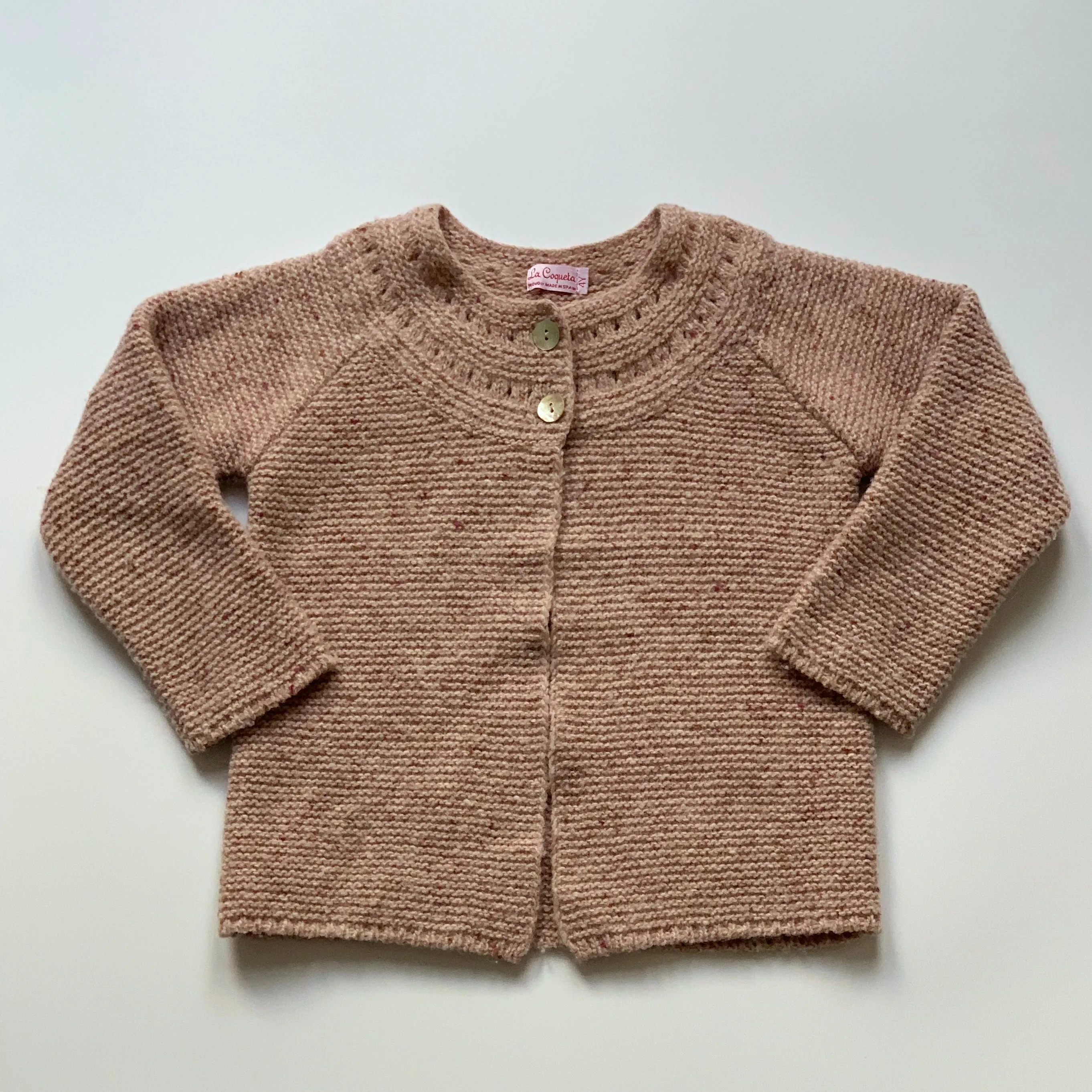 La Coqueta Dusty Pink Wool Mix Cardigan: 4 Years