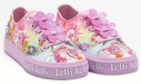 Lelli Kelly LK 1003 Unicorn Canvas Pump Trainer Shoes Lilac