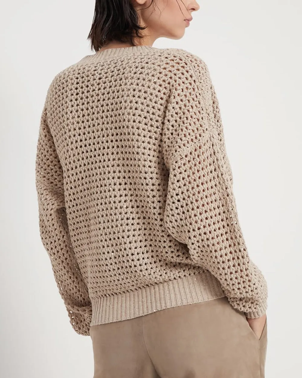 Light Brown Diamante Knit Cardigan