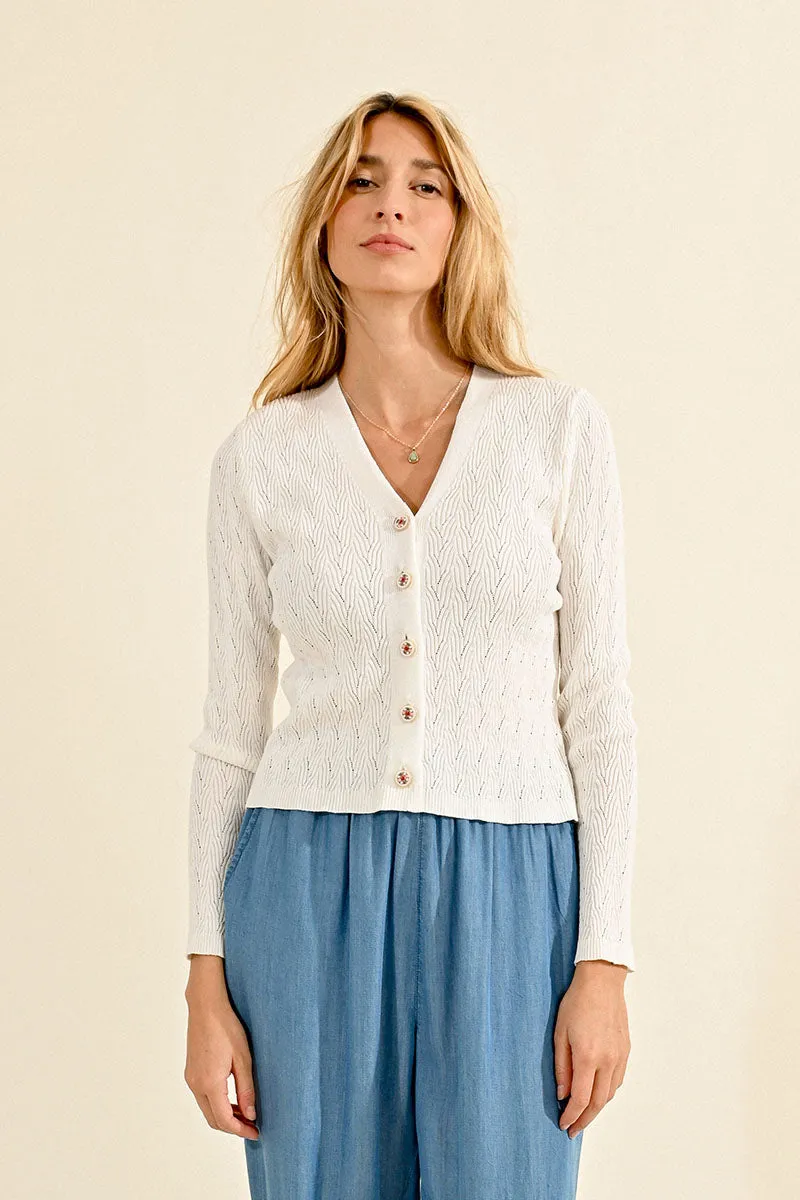 Light Weight Button Front Knit Top