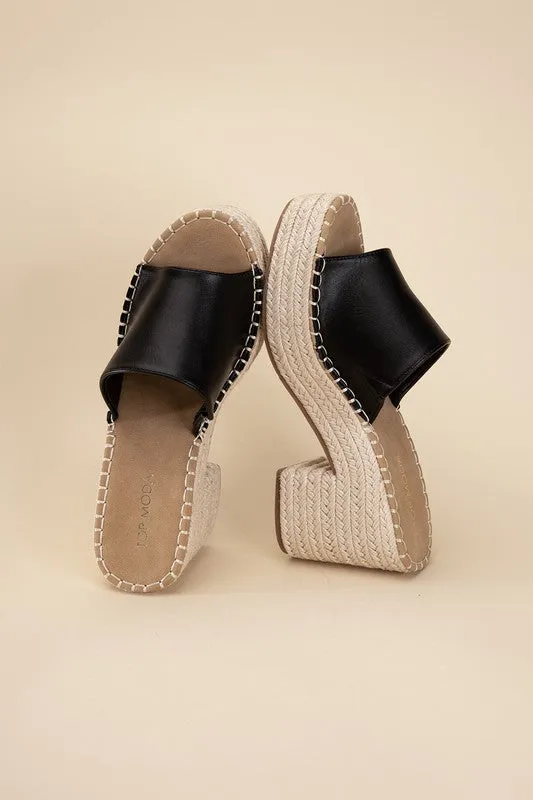 LOCK ESPADRILLE MULE HEELS