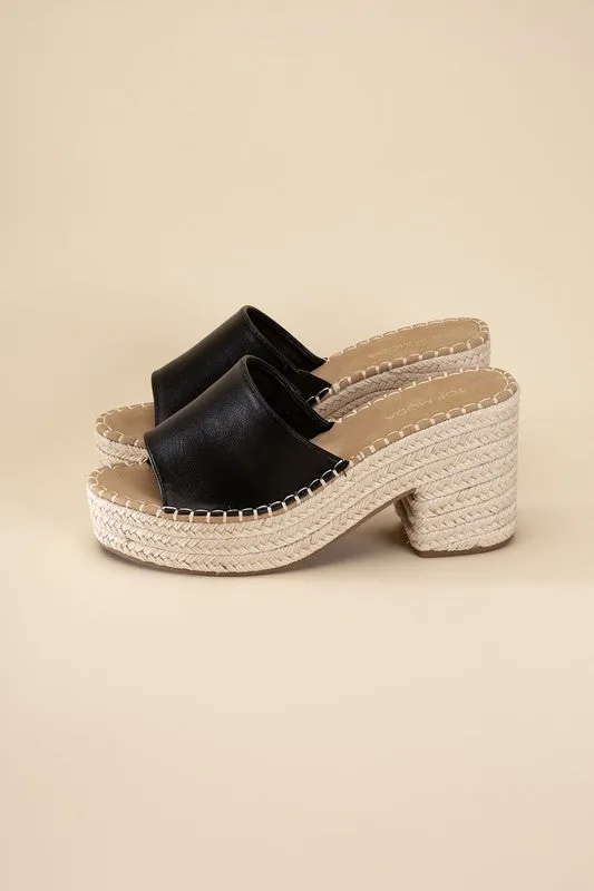 LOCK ESPADRILLE MULE HEELS