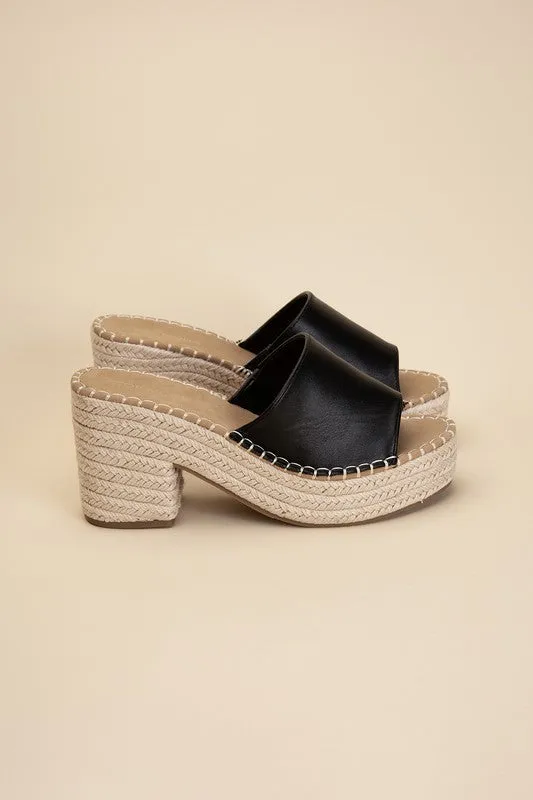 LOCK ESPADRILLE MULE HEELS