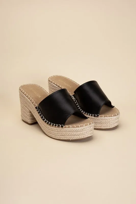 LOCK ESPADRILLE MULE HEELS