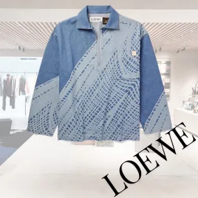 LOEWE  |Denim Street Style Long Sleeves Logo Luxury Shirts