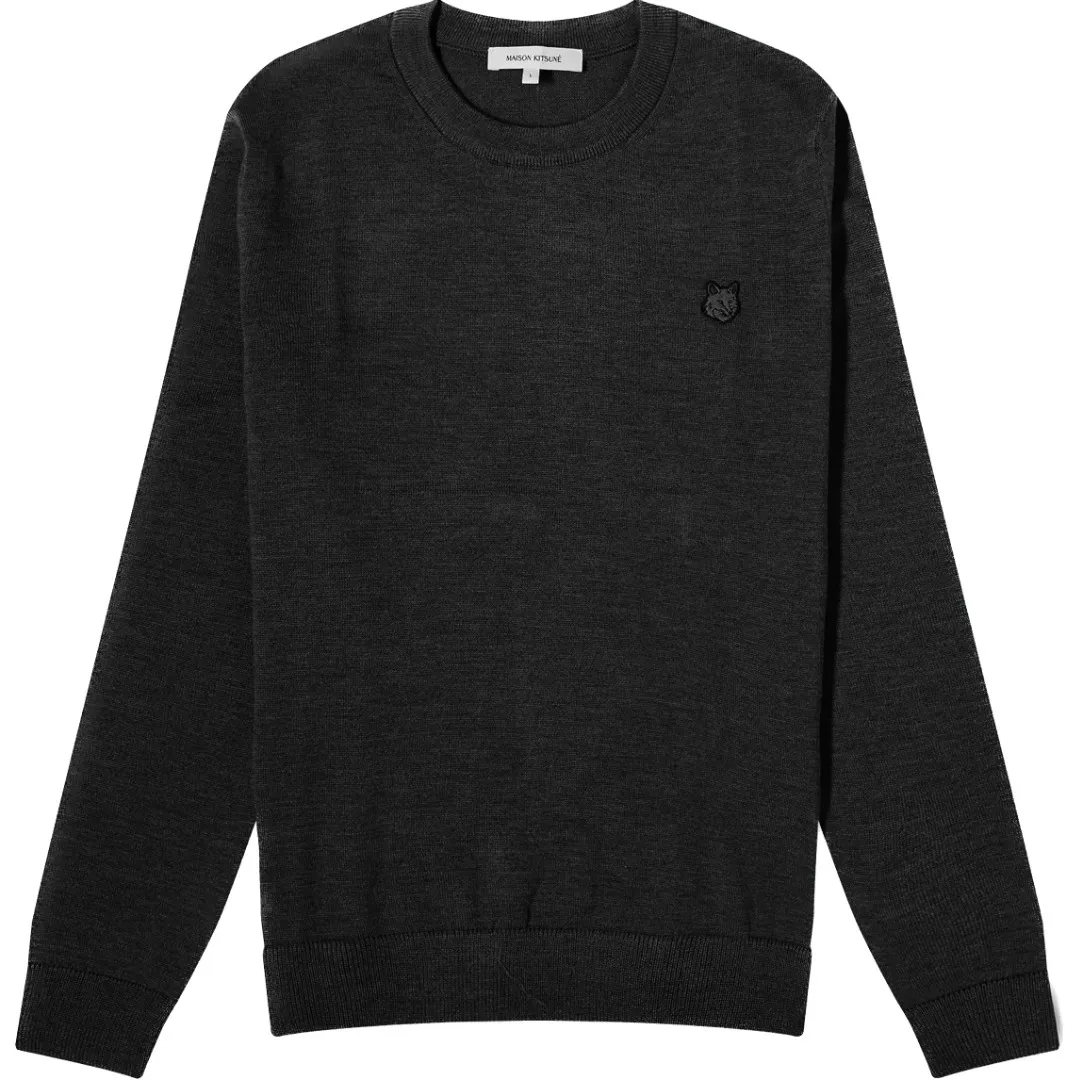 MAISON KITSUNE  |Crew Neck Pullovers Unisex Wool Long Sleeves Plain