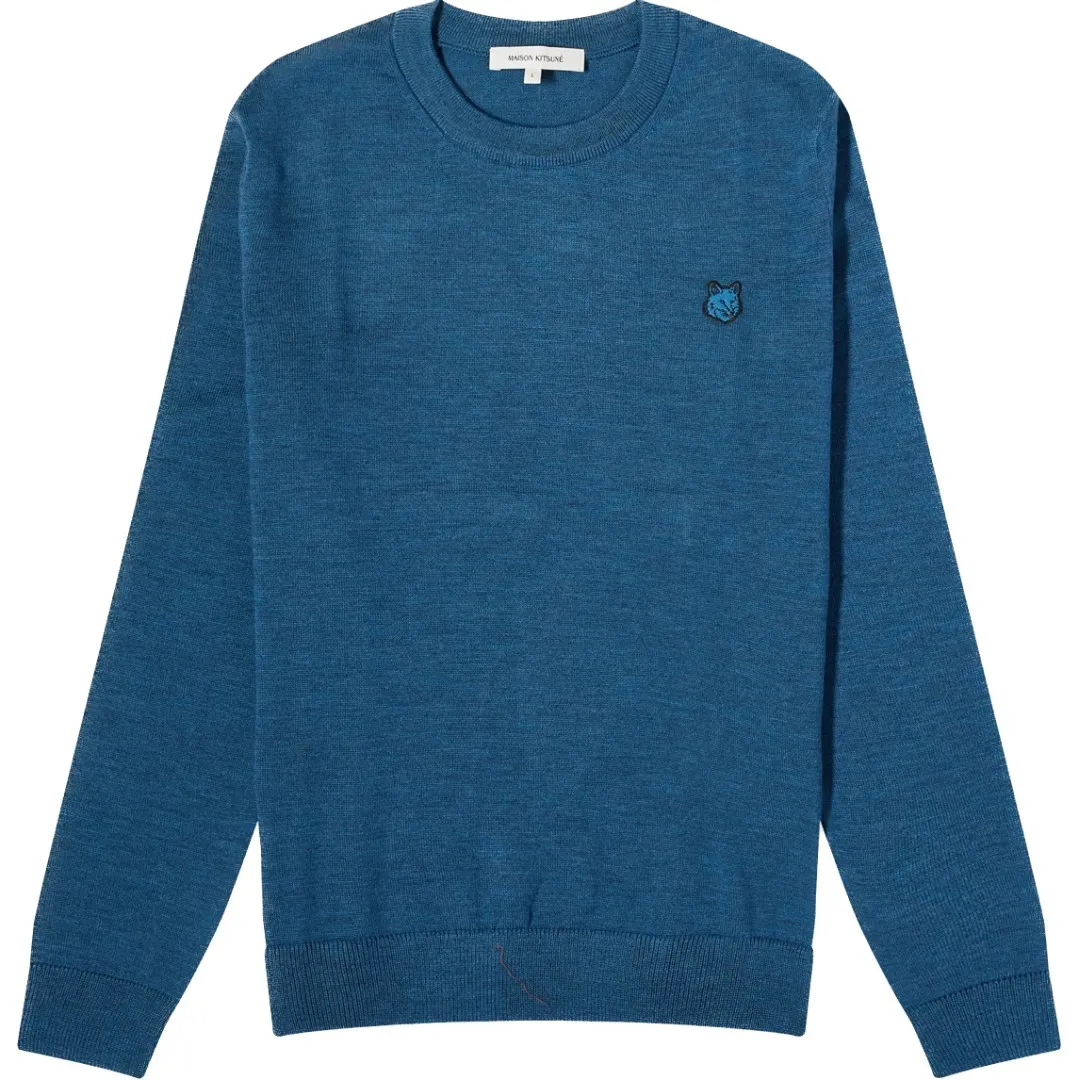 MAISON KITSUNE  |Crew Neck Pullovers Unisex Wool Long Sleeves Plain