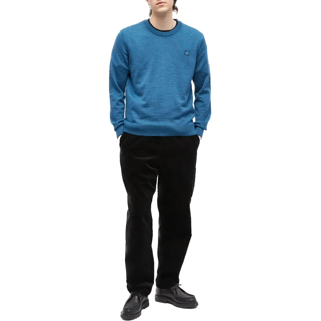 MAISON KITSUNE  |Crew Neck Pullovers Unisex Wool Long Sleeves Plain