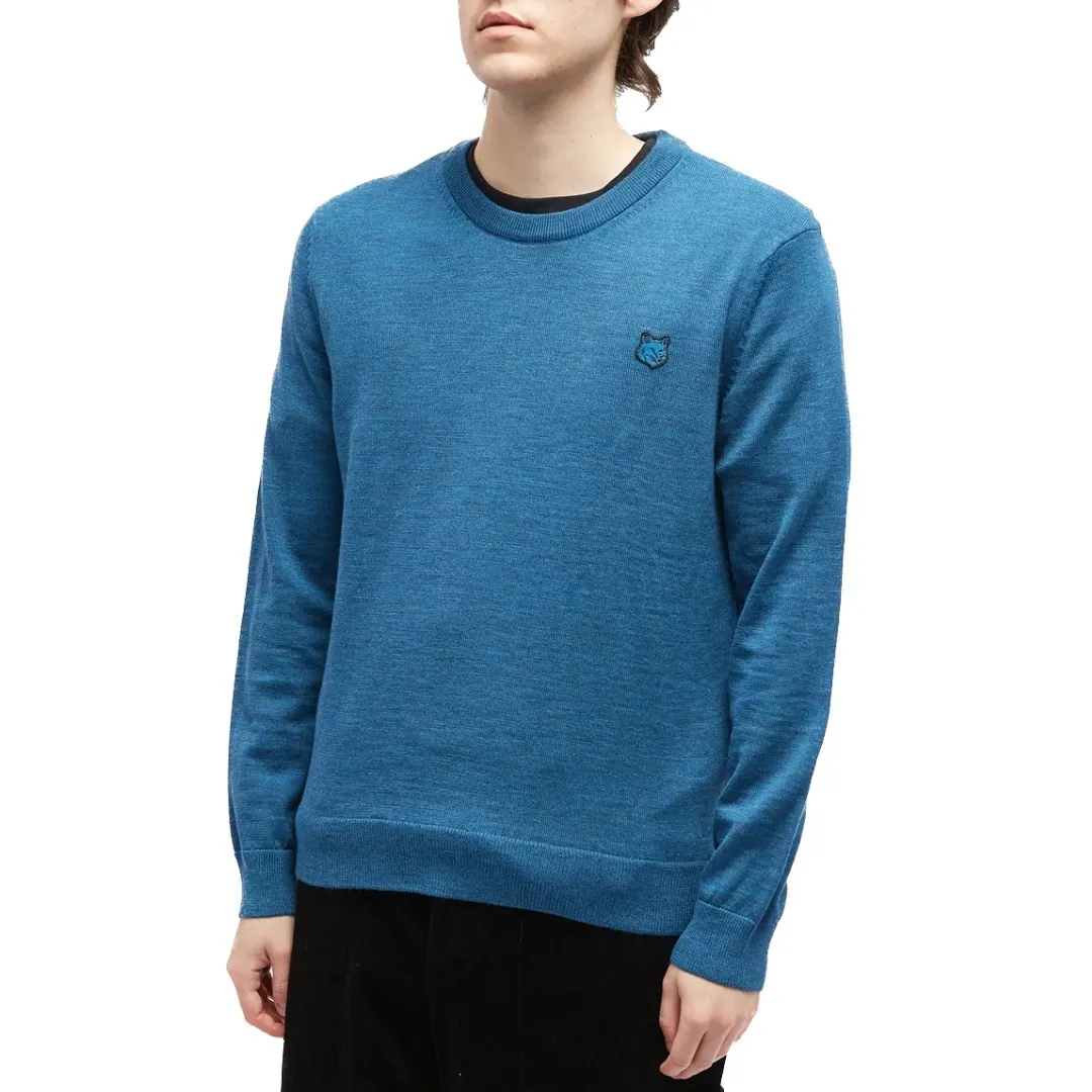 MAISON KITSUNE  |Crew Neck Pullovers Unisex Wool Long Sleeves Plain