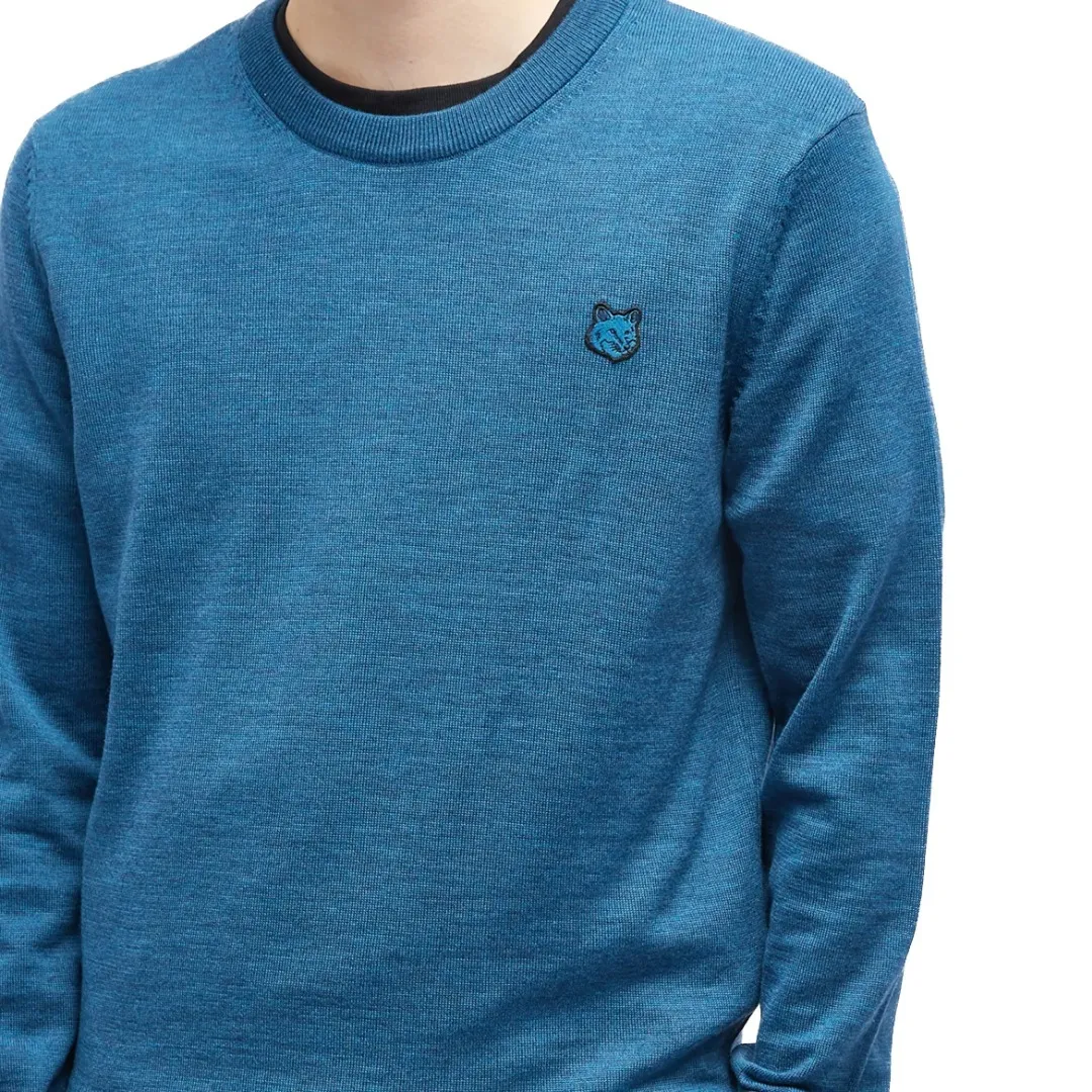 MAISON KITSUNE  |Crew Neck Pullovers Unisex Wool Long Sleeves Plain