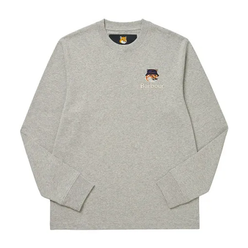 MAISON KITSUNE  |U-Neck Long Sleeves Plain Other Animal Patterns Cotton