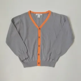 Marie-Chantal Grey And Orange Cotton Cardigan: 6 Years