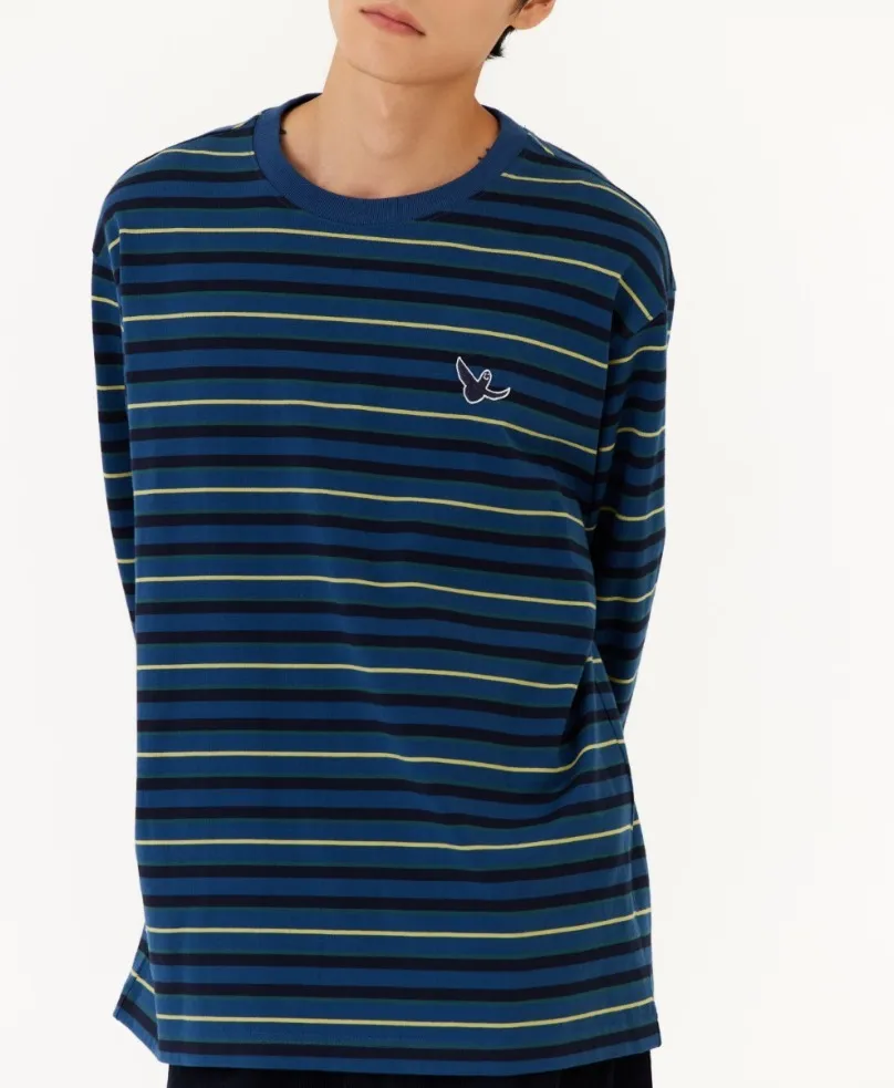 Mark Gonzales  |[MARK GONZALES] ★ ANGEL WAPPEN MULTI STRIPE L/S TEE