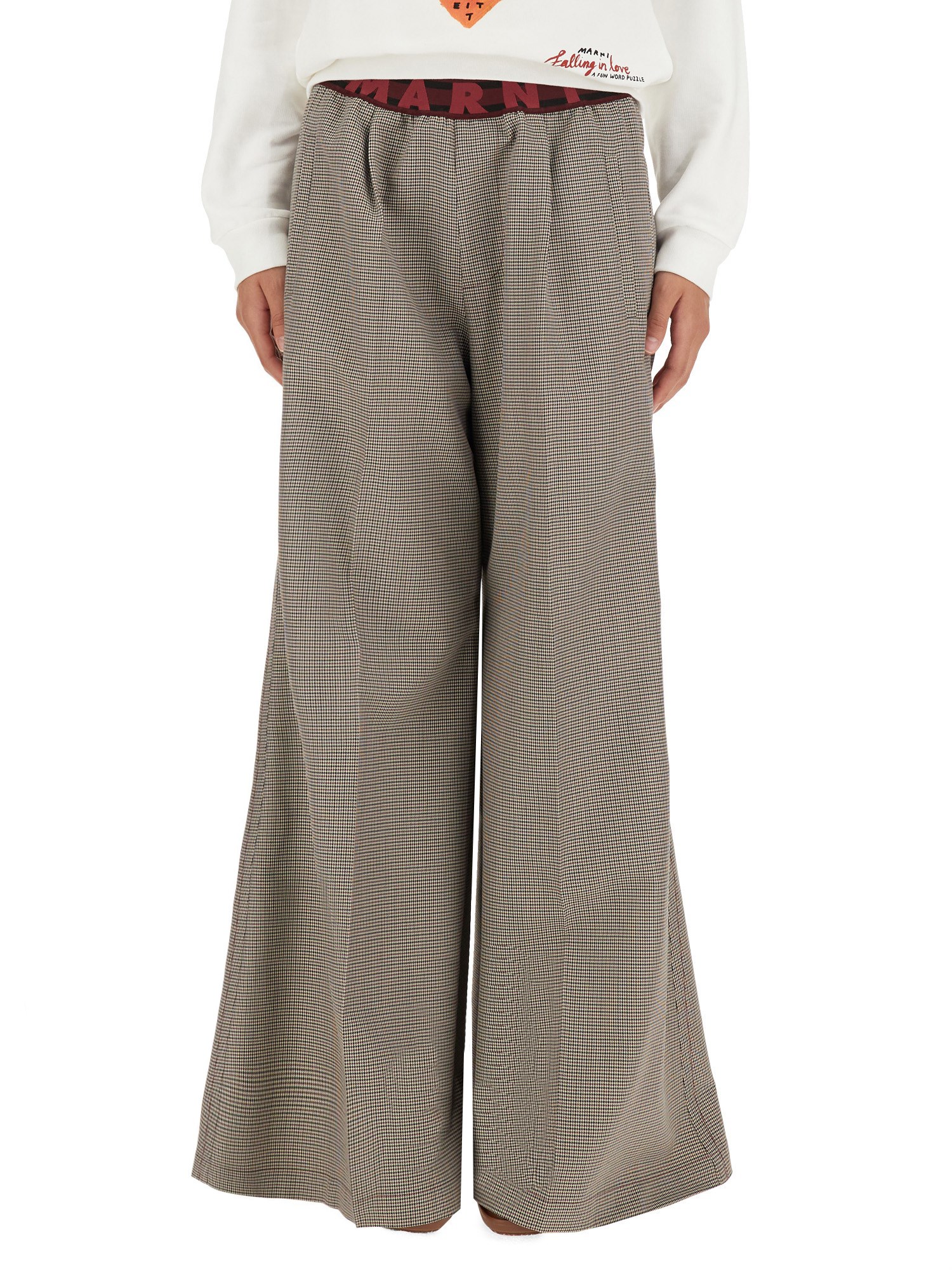 MARNI    HOUNDSTOOTH PLAID PANTS