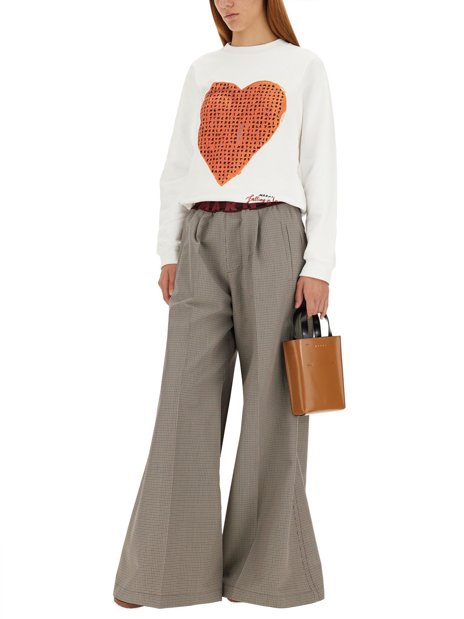 MARNI    HOUNDSTOOTH PLAID PANTS