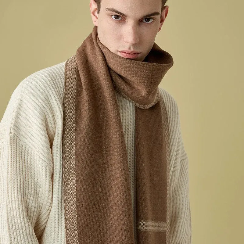 Men's Scarf High Quality Wool Scarf Men Autumn Winter Cashmere Muffler Luxury Chrimas Gift Male