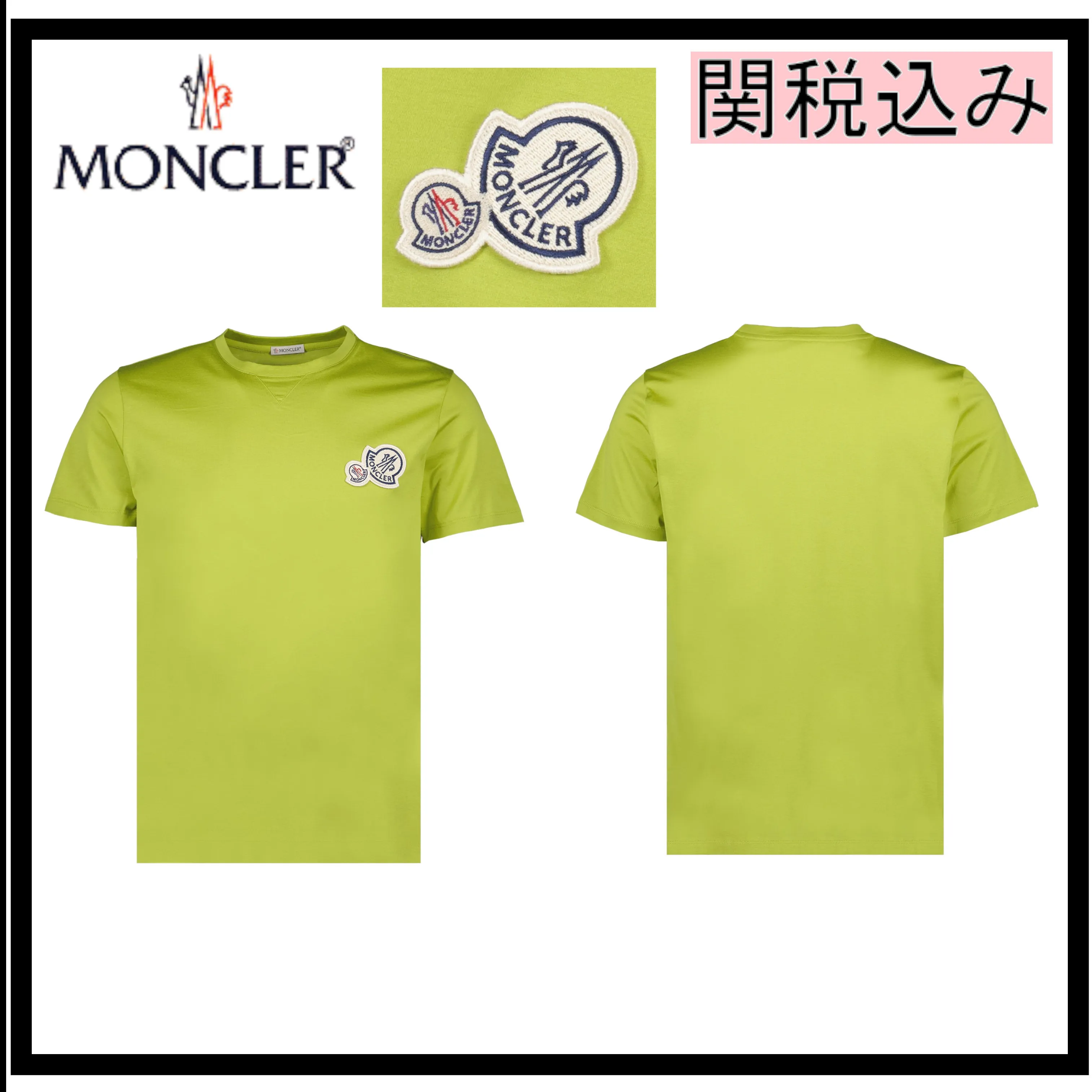 MONCLER  |Crew Neck Pullovers Street Style Cotton Short Sleeves Logo