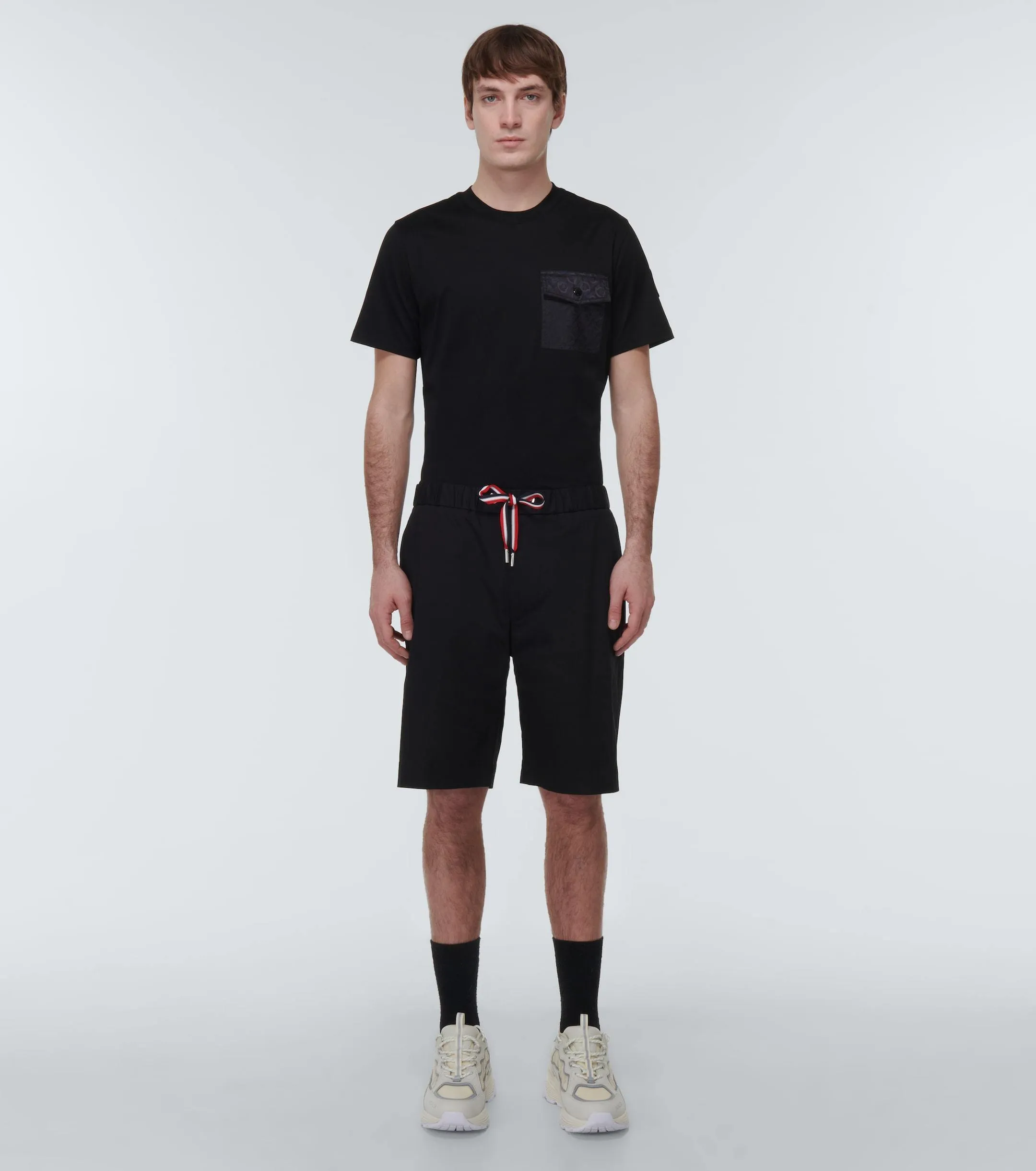 MONCLER  |Crew Neck Pullovers Street Style Plain Cotton Short Sleeves