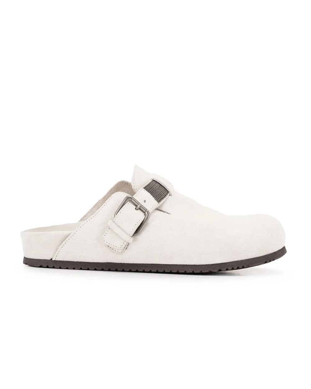 Monili Suede Mule in White