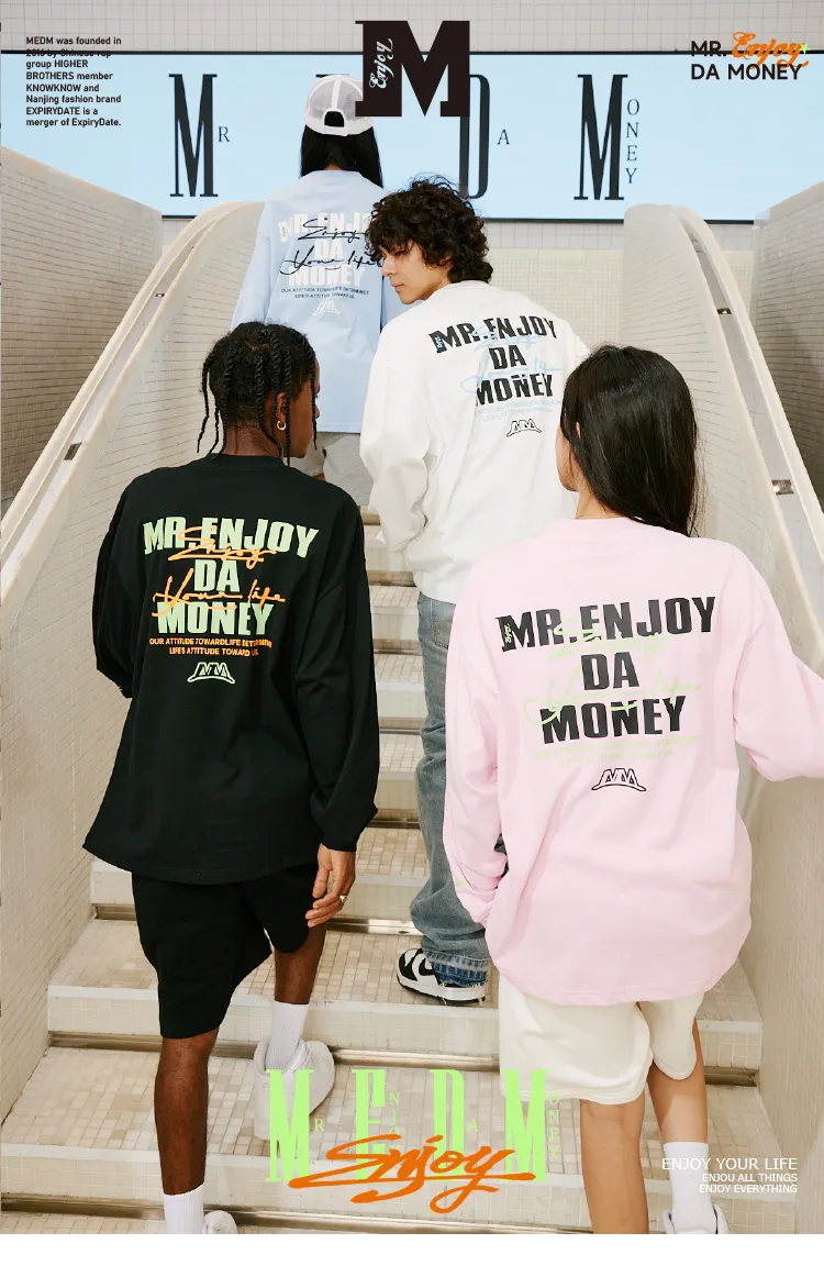 MR. ENJOY DA MONEY  |Unisex Street Style Long Sleeves Cotton Long Sleeve T-shirt