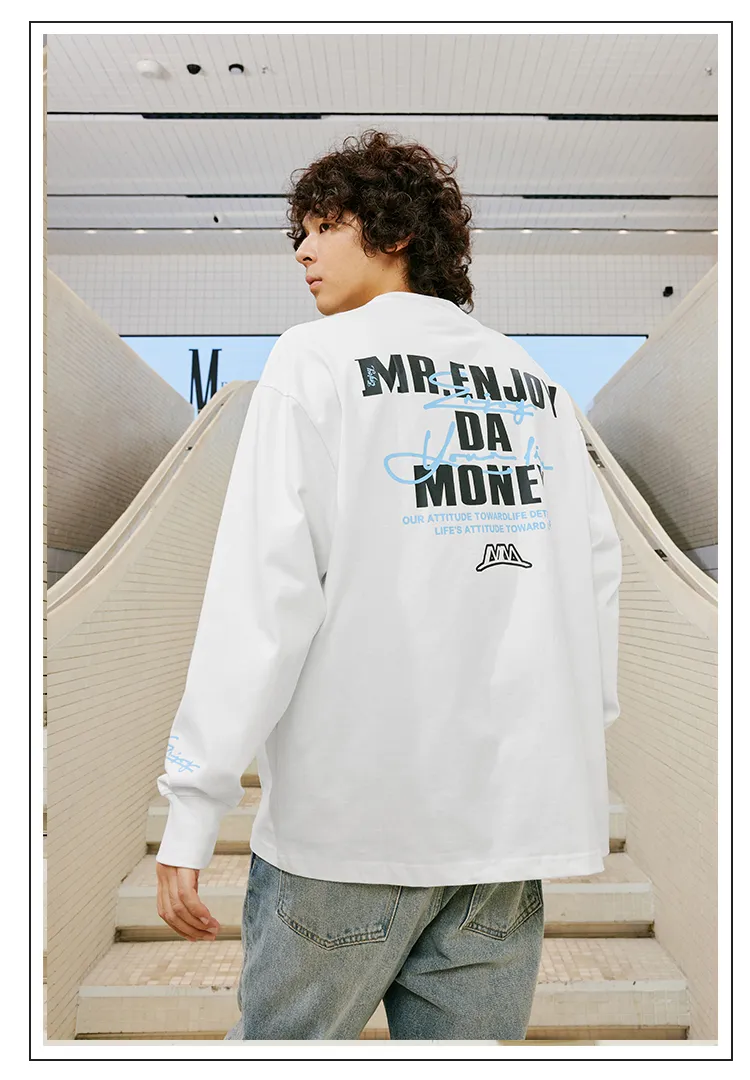 MR. ENJOY DA MONEY  |Unisex Street Style Long Sleeves Cotton Long Sleeve T-shirt