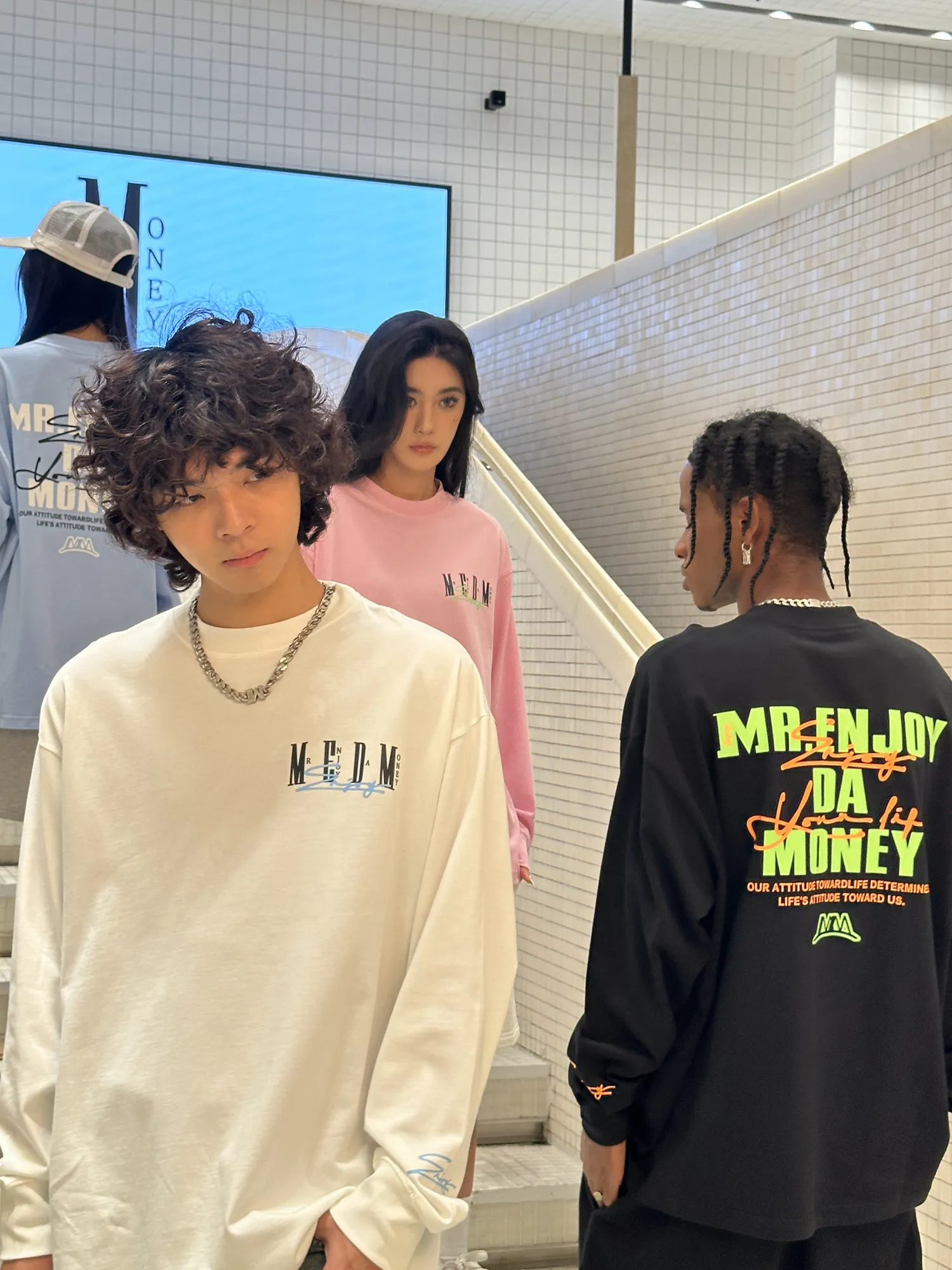 MR. ENJOY DA MONEY  |Unisex Street Style Long Sleeves Cotton Long Sleeve T-shirt