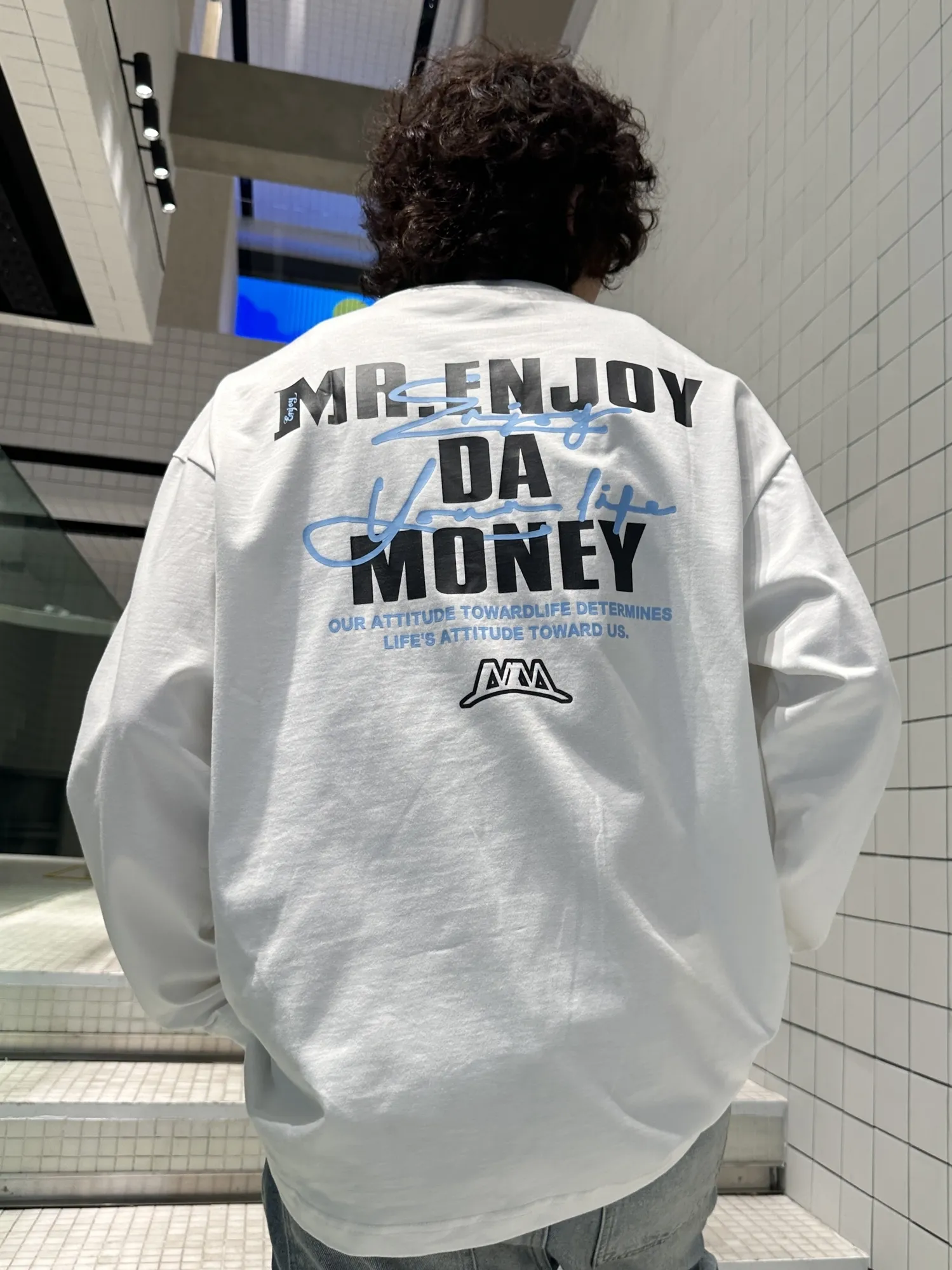 MR. ENJOY DA MONEY  |Unisex Street Style Long Sleeves Cotton Long Sleeve T-shirt