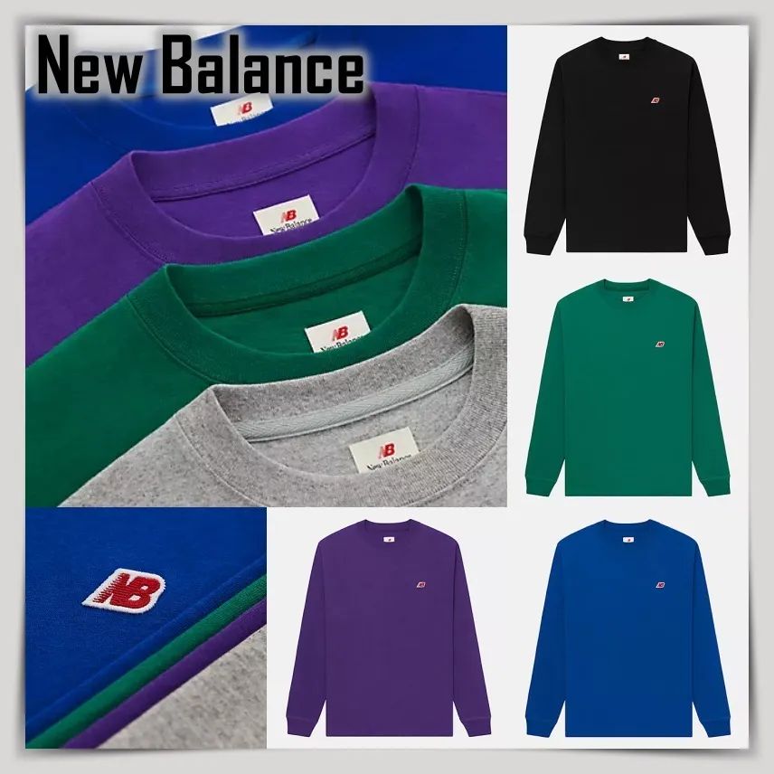 New Balance  |Crew Neck Street Style Long Sleeves Cotton