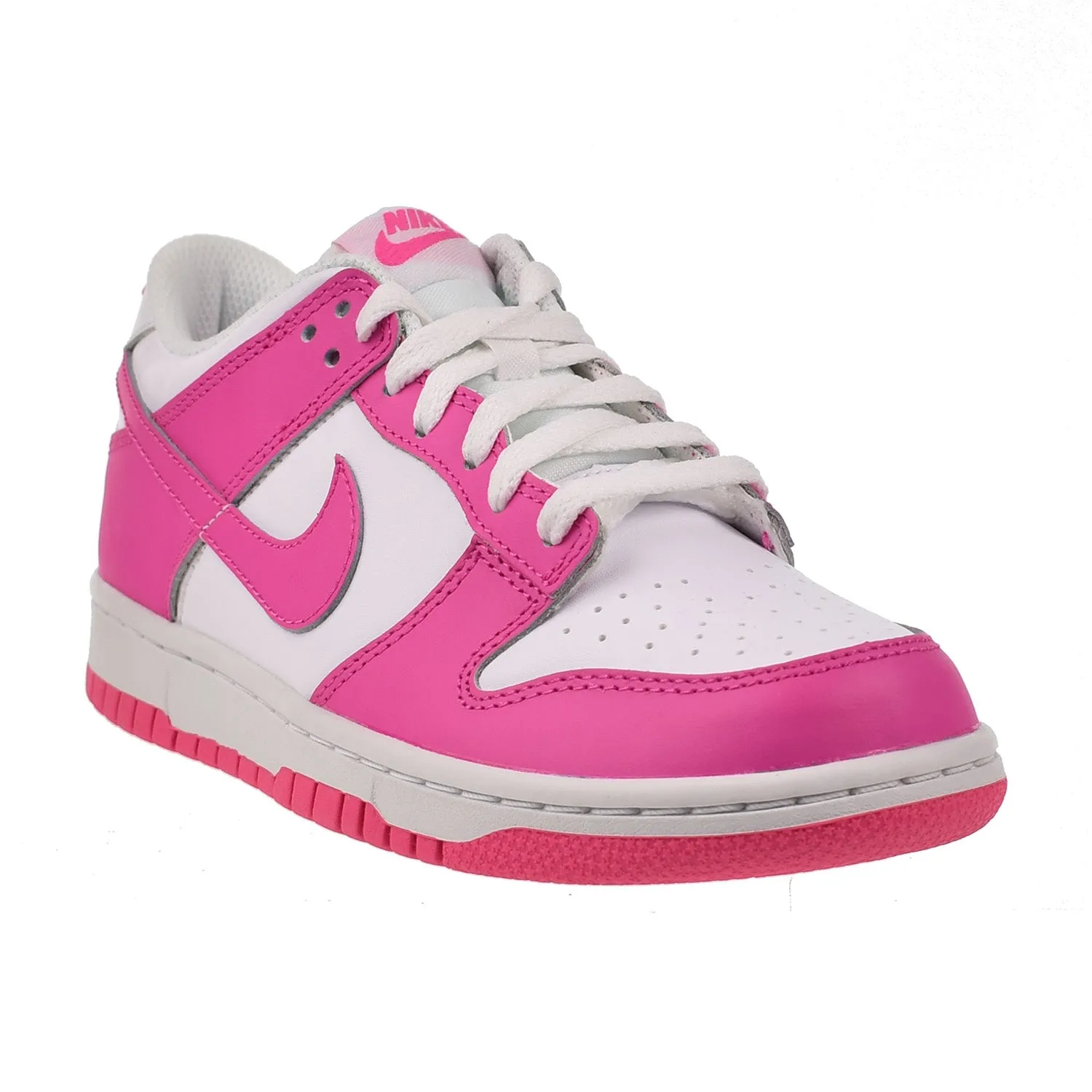 Nike Dunk Low (GS) Big Kids' Shoes White-Laser Fuchsia