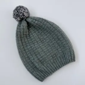 Olivier Teal Cashmere Pom Hat: L