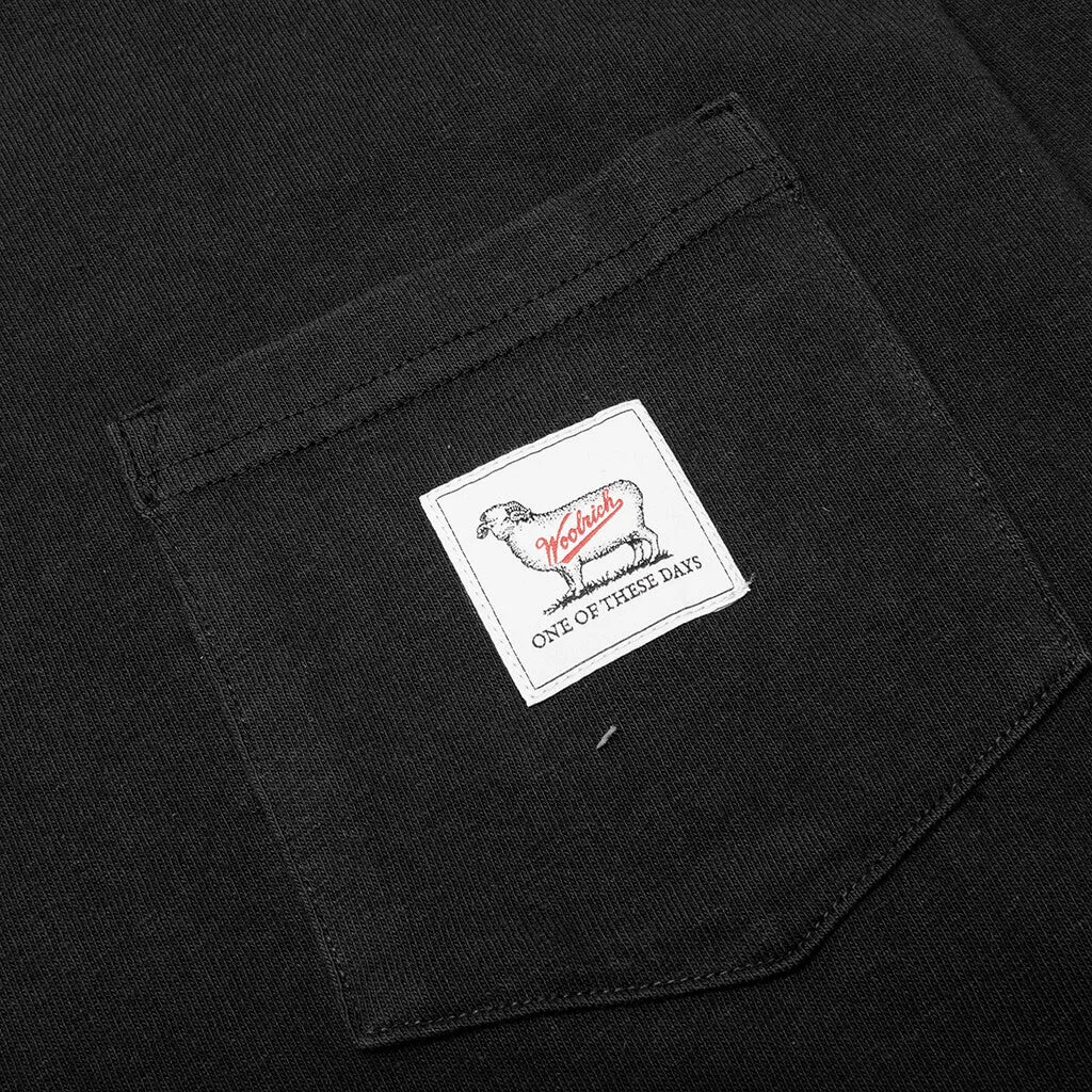 One Of These Days x Woolrich L/S Pocket Tee - Washed Black