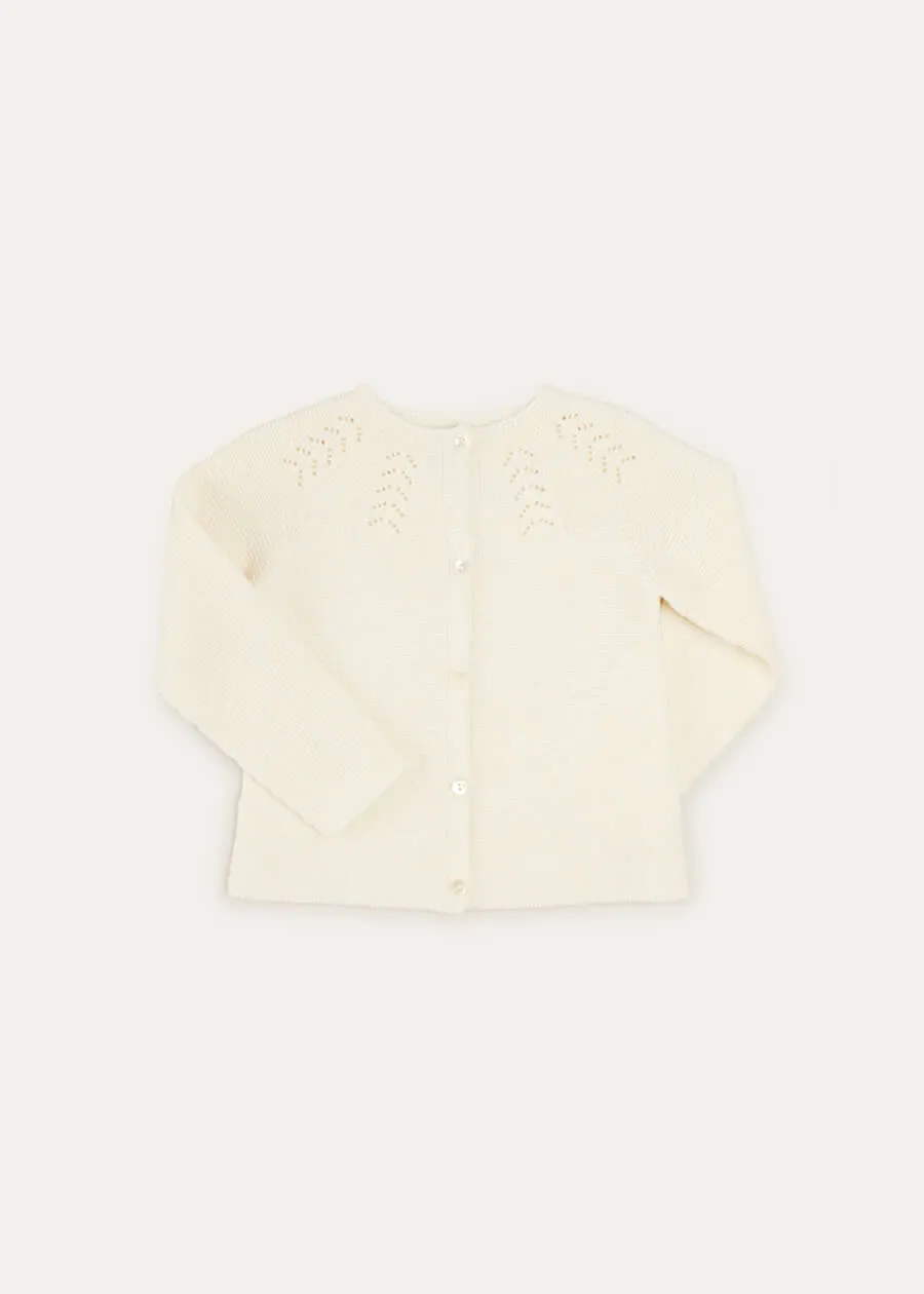 Openwork Cardigan In Cream (6mths-10yrs)