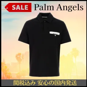 Palm Angels  |Pullovers Street Style Plain Cotton Short Sleeves Logo Polos