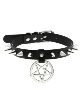 Pentagram Rivet Choker