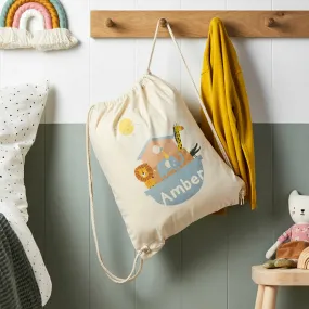 Personalised Noah's Ark Cotton Nursery Bag