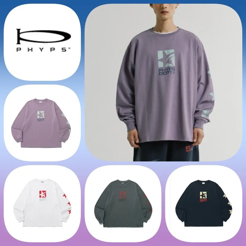 Phyps Department  |Unisex U-Neck Long Sleeves Cotton Oversized