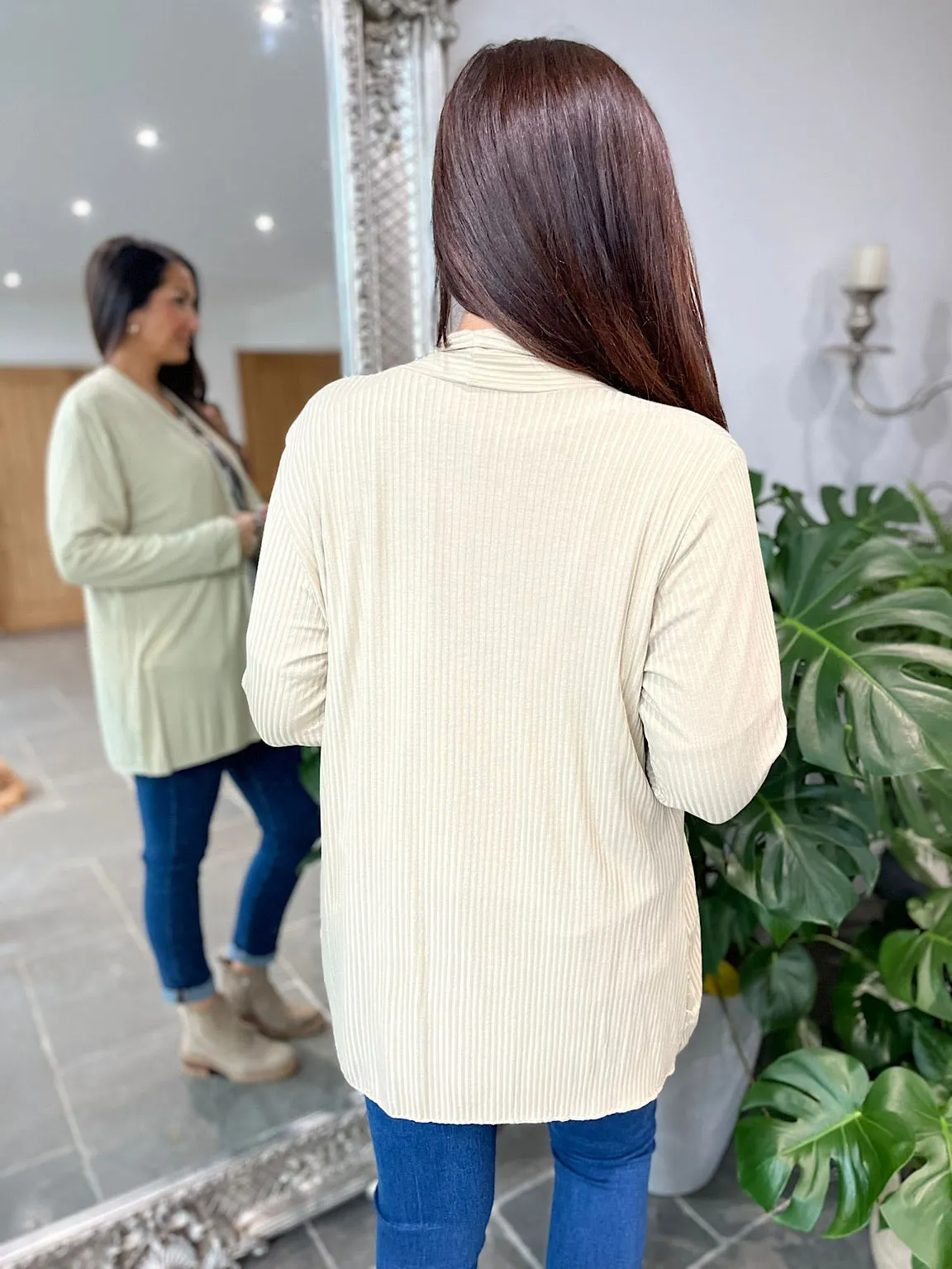 Ribbed Long Sleeve Cardigan Claire