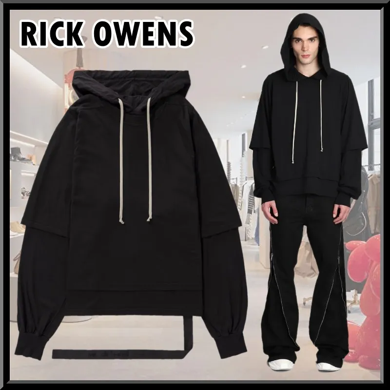 RICK OWENS  |Pullovers Unisex Street Style Long Sleeves Plain Cotton