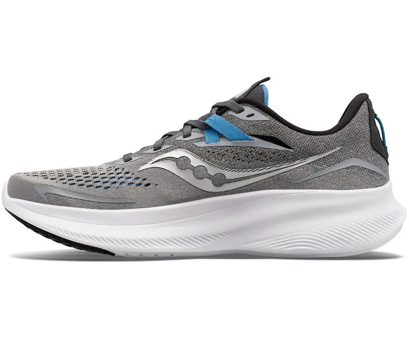 Saucony Mens Ride 15 Athletic Shoes- Alloy/Topaz