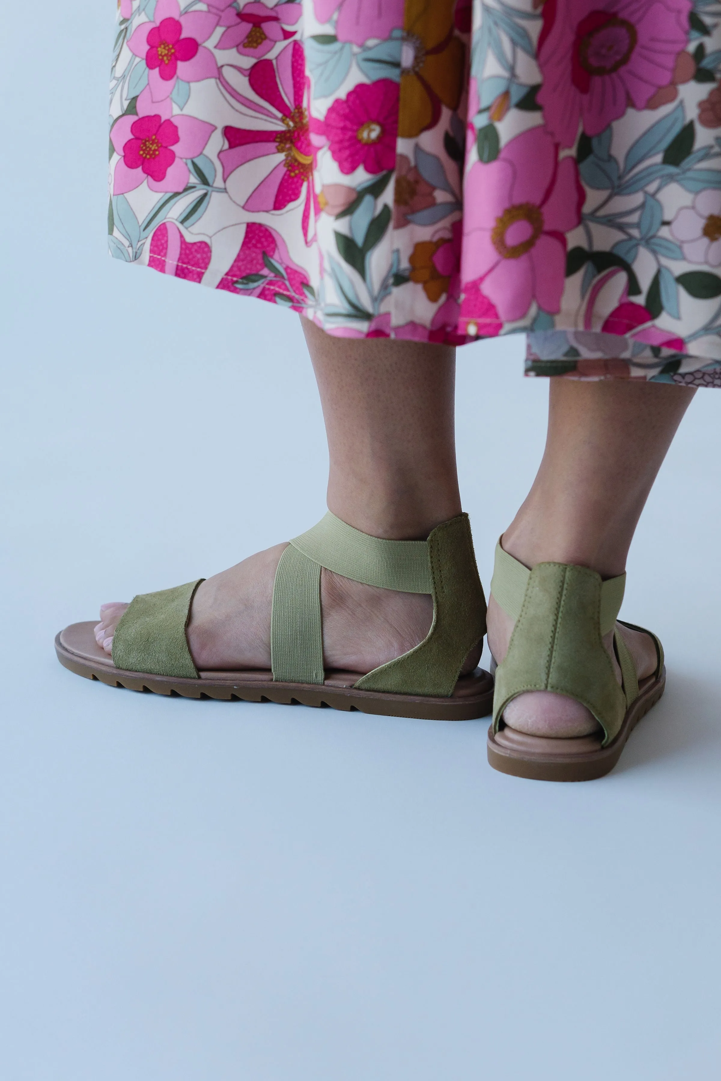 SOREL: Ella II Sandal in Olive Shade + Chalk