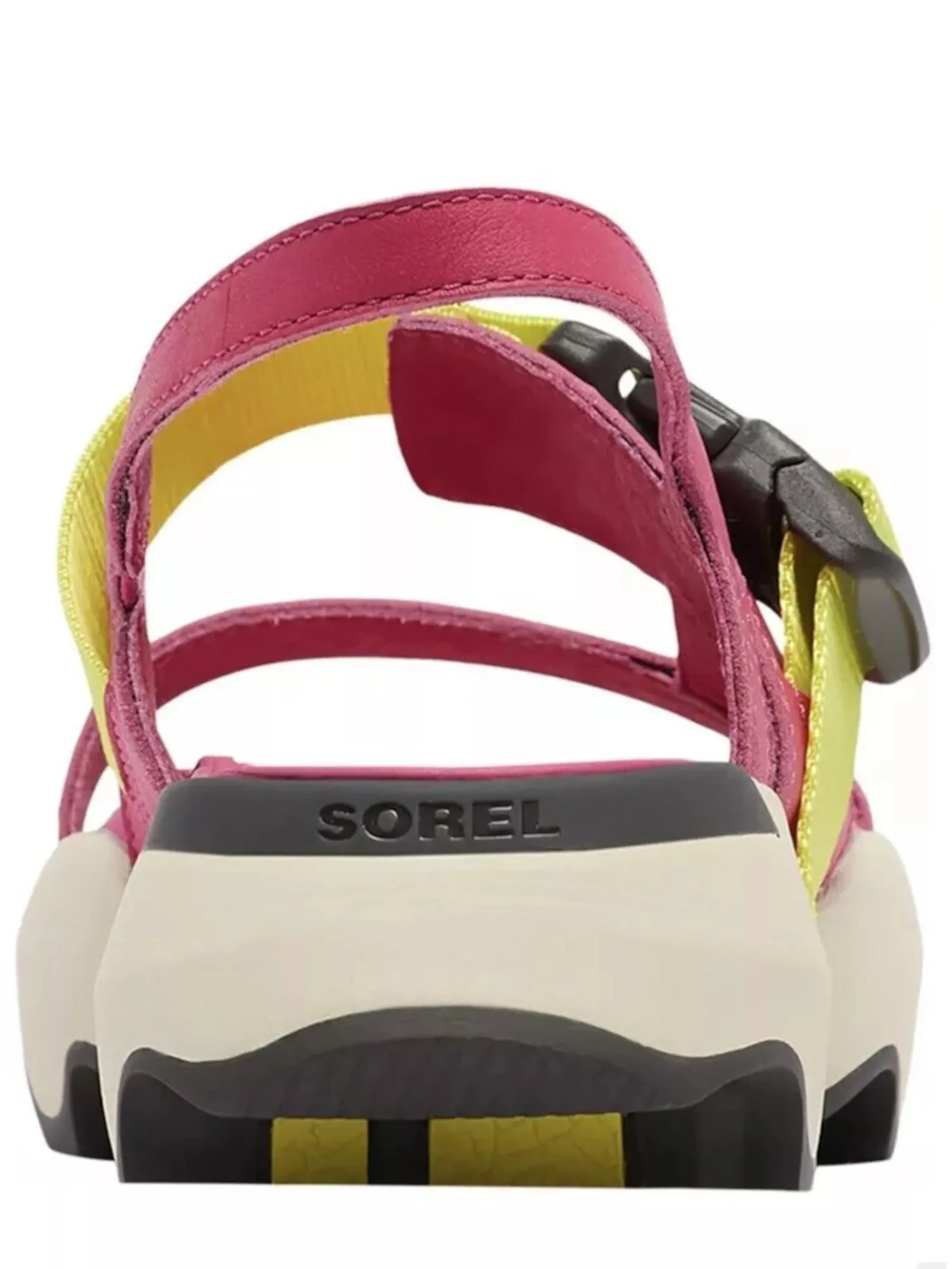 SOREL Womens Pink Mixed Media Adjustable Padded Kinetic Open Toe Wedge Buckle Slingback Sandal