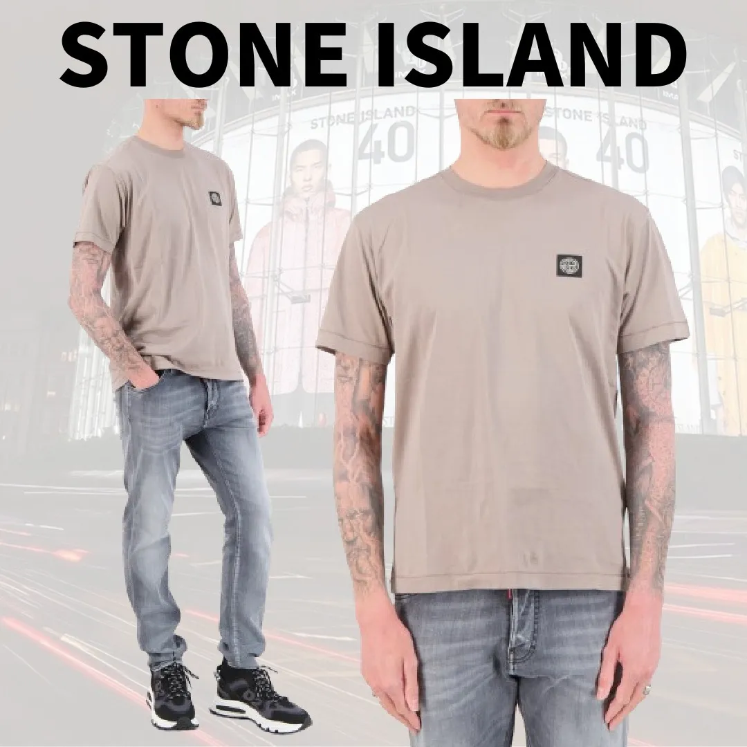 STONE ISLAND  |Crew Neck Pullovers Street Style Plain Cotton Short Sleeves