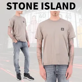 STONE ISLAND  |Crew Neck Pullovers Street Style Plain Cotton Short Sleeves