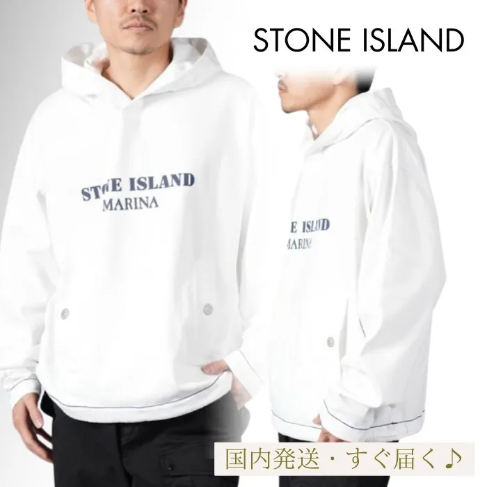 STONE ISLAND  |Pullovers Unisex Street Style Long Sleeves Plain Cotton